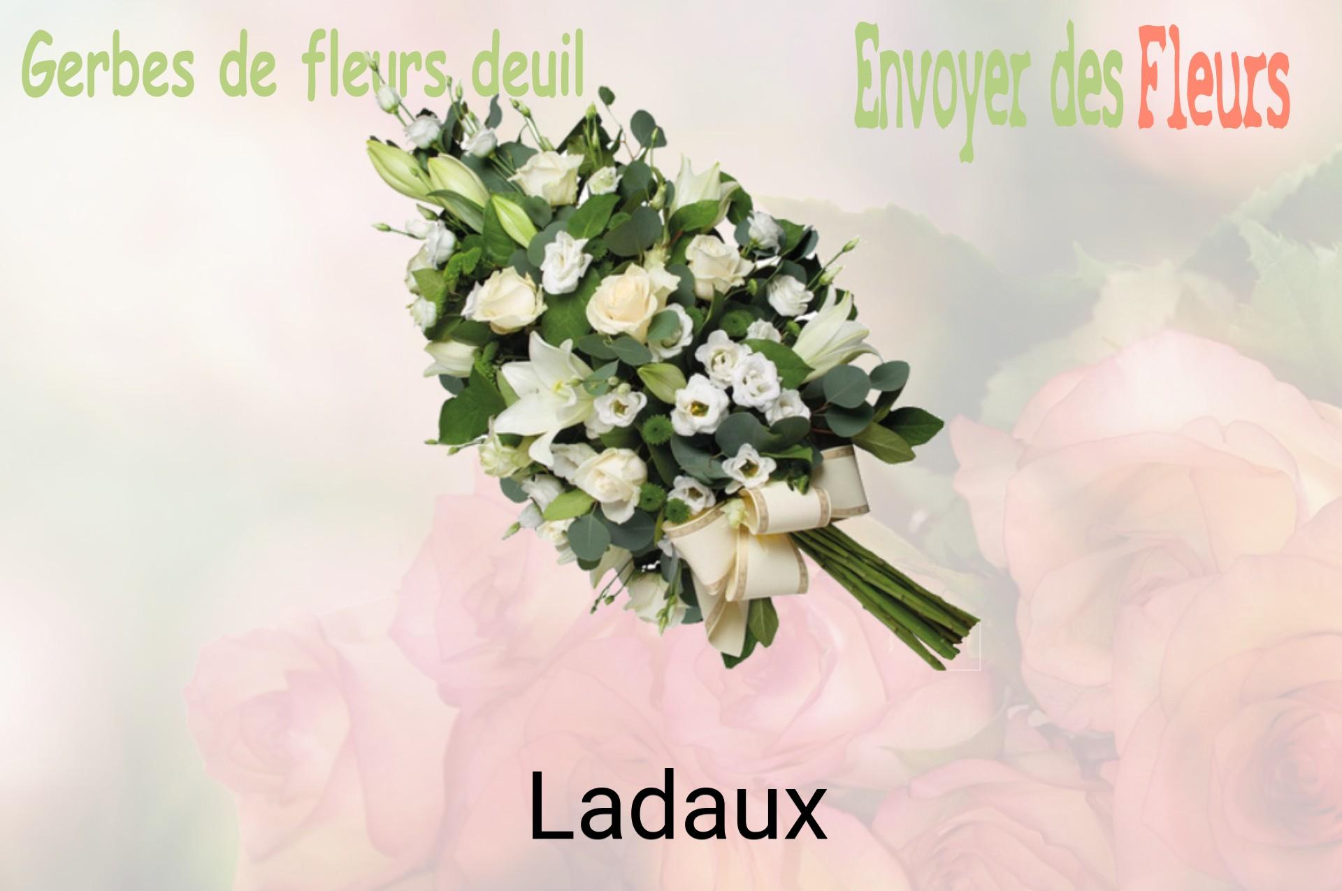 Gerbe de fleurs de deuil livrée à Ladaux